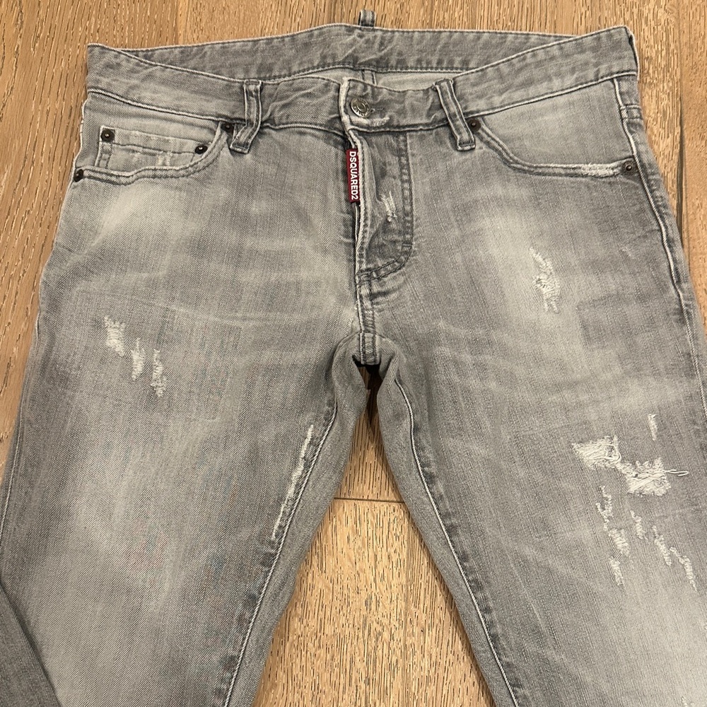 DSQUARED2 Light Gray Distressed Jeans - Picture 2 of 7